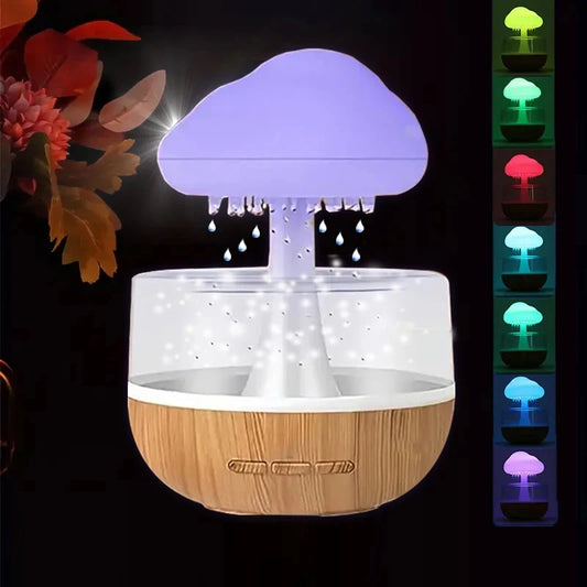 Rain Cloud Humidifier & Night Light – Aromatherapy with Colorful Raindrop Lamp
