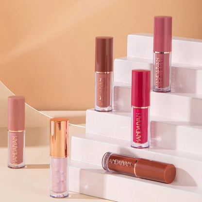 HANDAIYAN 12-Color Matte Lip Gloss Set – Velvet Liquid Lipsticks