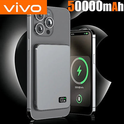 VIVO 50000mAh Magnetic Power Bank with Display – Fast Wireless Charging