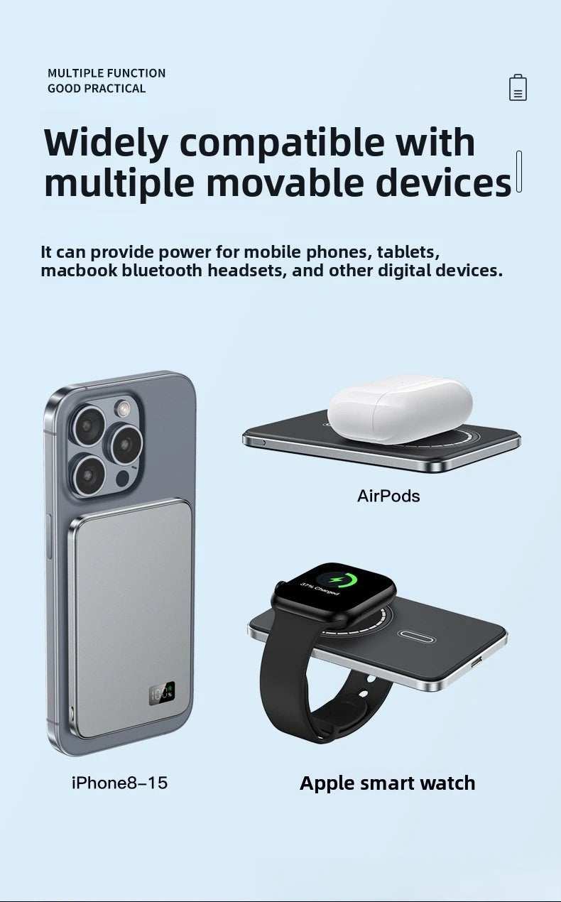 VIVO 50000mAh Magnetic Power Bank with Display – Fast Wireless Charging