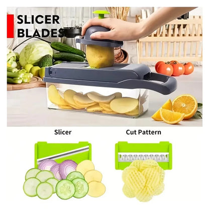 16-in-1 Multifunctional Vegetable Chopper & Slicer