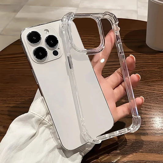 Luxury Clear Shockproof Case – iPhone 8 to 16 Pro Max