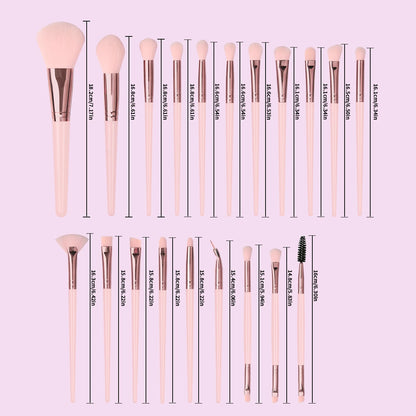 MAANGE 20PCS Pink Makeup Brush & Puff Set – Foundation, Eyeshadow & More
