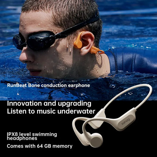 Sanag B60S Waterproof Bone Conduction Earphones – 64GB MP3