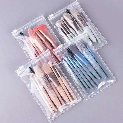 8PCS Portable Makeup Brush Set – Soft & Travel-Friendly