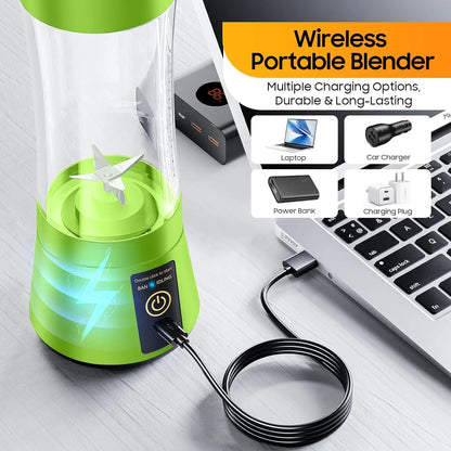 Portable USB Rechargeable Mini Juicer Blender – 380ml