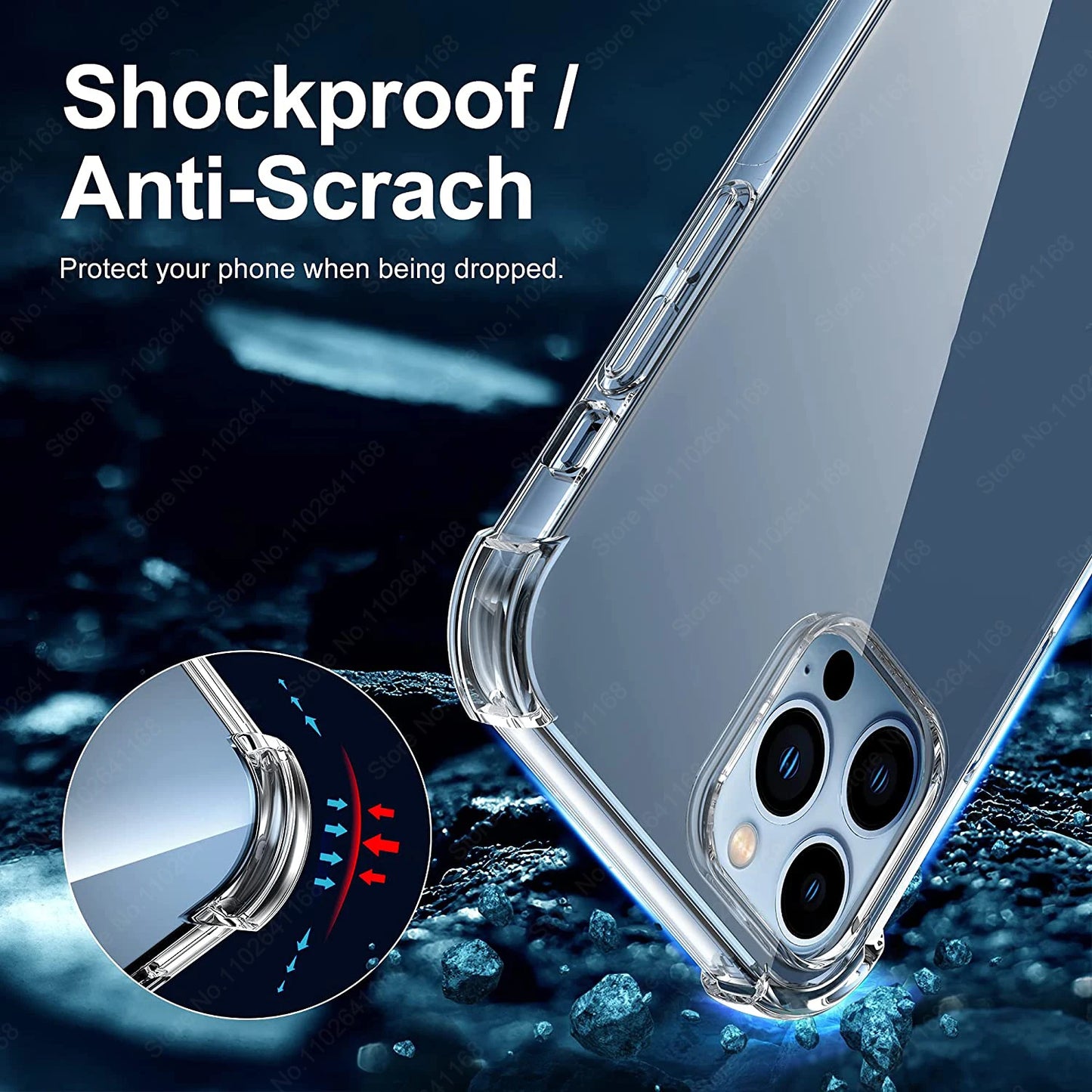 Luxury Clear Shockproof Case – iPhone 8 to 16 Pro Max