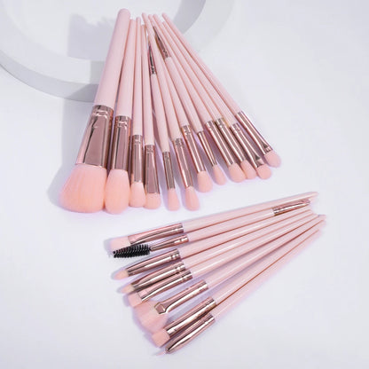 MAANGE 20PCS Pink Makeup Brush & Puff Set – Foundation, Eyeshadow & More