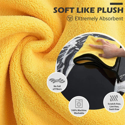 Microfiber Car Cleaning Towels – Thick, Soft, Double-Layer Rags (1/2/6pcs)