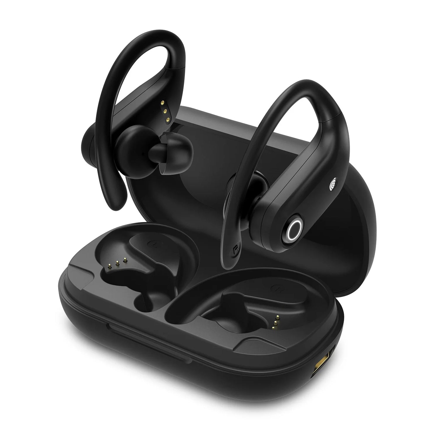K23 TWS Bluetooth 5.0 Earbuds with Mic & Earhook – Noise Cancelling Wireless Sports Headphones