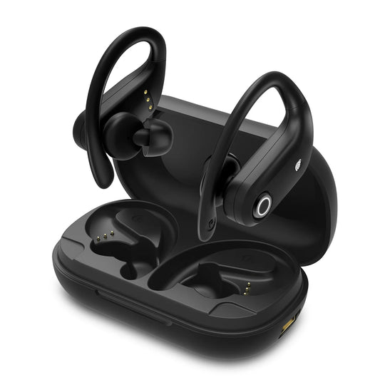K23 TWS Bluetooth 5.0 Earbuds with Mic & Earhook – Noise Cancelling Wireless Sports Headphones
