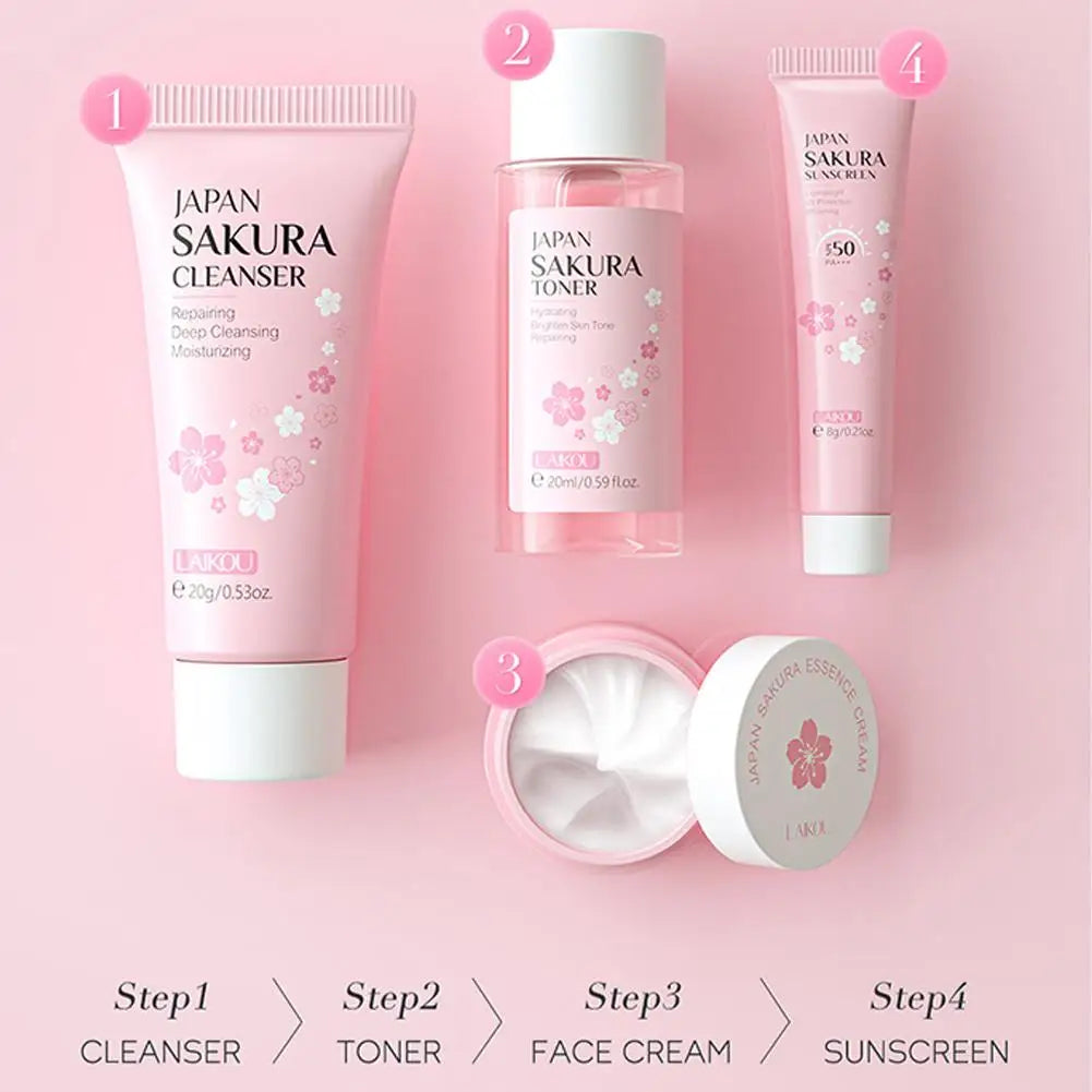 Sakura Beauty Set – Cleanser, Serum, Eye Cream & More