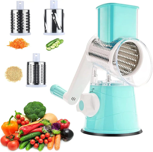 3-in-1 Manual Drum Vegetable Slicer & Grater
