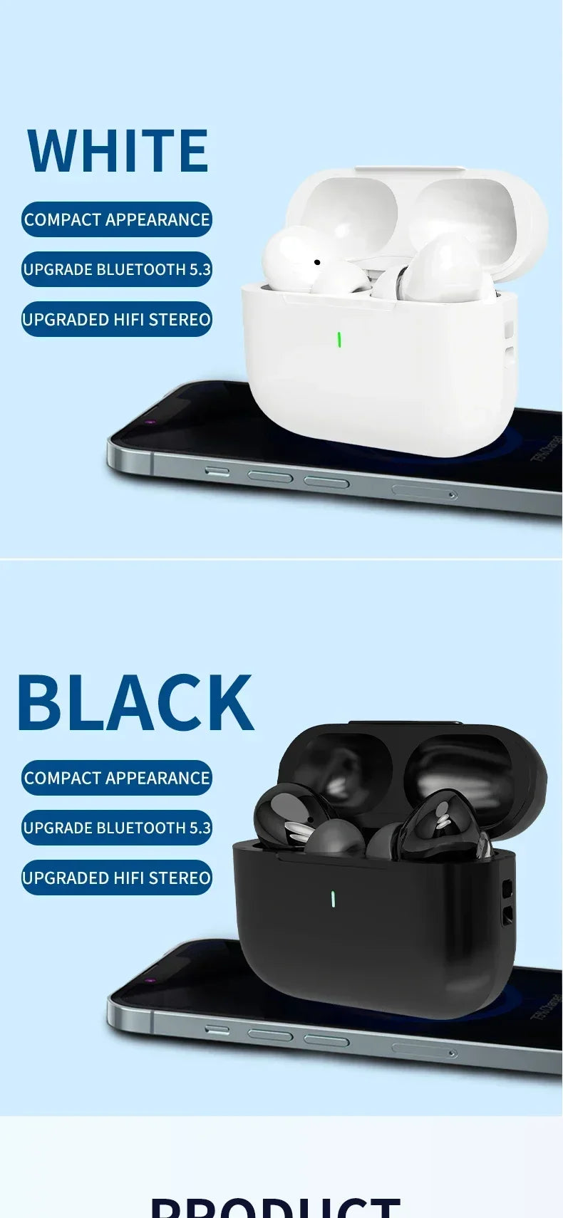 Original Bluetooth Earbuds – HiFi Stereo Noise-Canceling Wireless Headphones