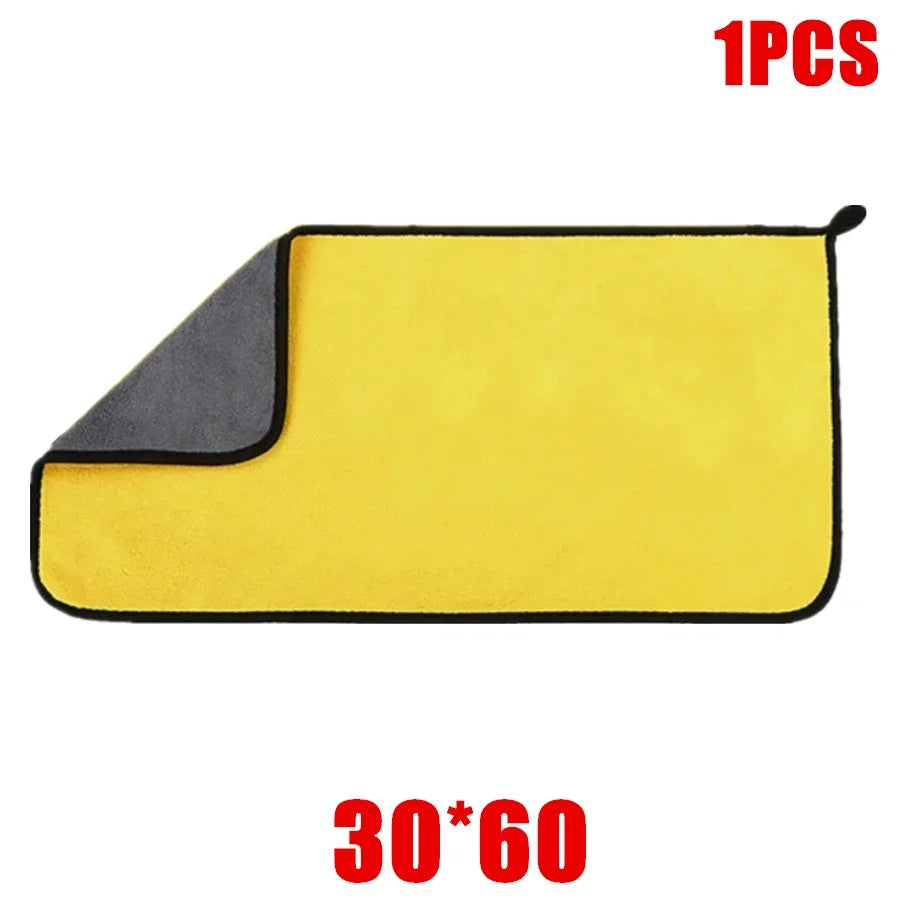 Microfiber Car Cleaning Towels – Thick, Soft, Double-Layer Rags (1/2/6pcs)