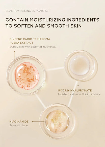 LAIKOU 3-Piece Skincare Set – Vitamin C, Sakura Snail Serum, Eye & Face Cream