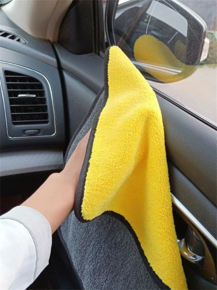 Microfiber Car Cleaning Towels – Thick, Soft, Double-Layer Rags (1/2/6pcs)