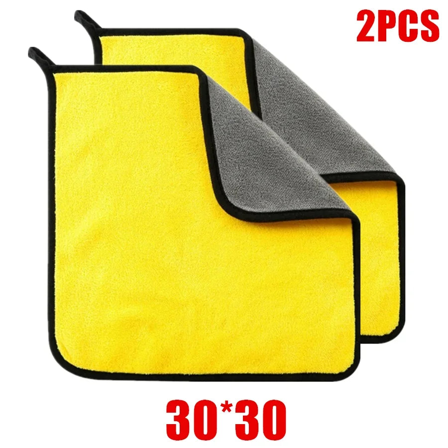 Microfiber Car Cleaning Towels – Thick, Soft, Double-Layer Rags (1/2/6pcs)
