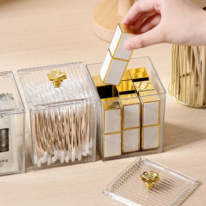 Acrylic Transparent Cotton Swab & Makeup Storage Box