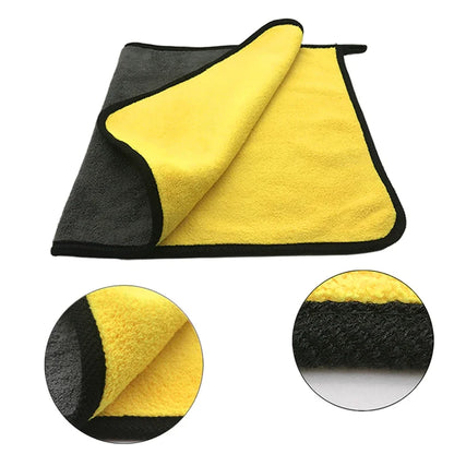 Microfiber Car Cleaning Towels – Thick, Soft, Double-Layer Rags (1/2/6pcs)