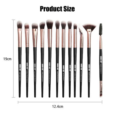 MAANGE 12PCS Eye Makeup Brush Set – Blending, Concealer & Lip Brushes for Beginners