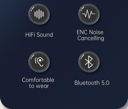 K23 TWS Bluetooth 5.0 Earbuds with Mic & Earhook – Noise Cancelling Wireless Sports Headphones