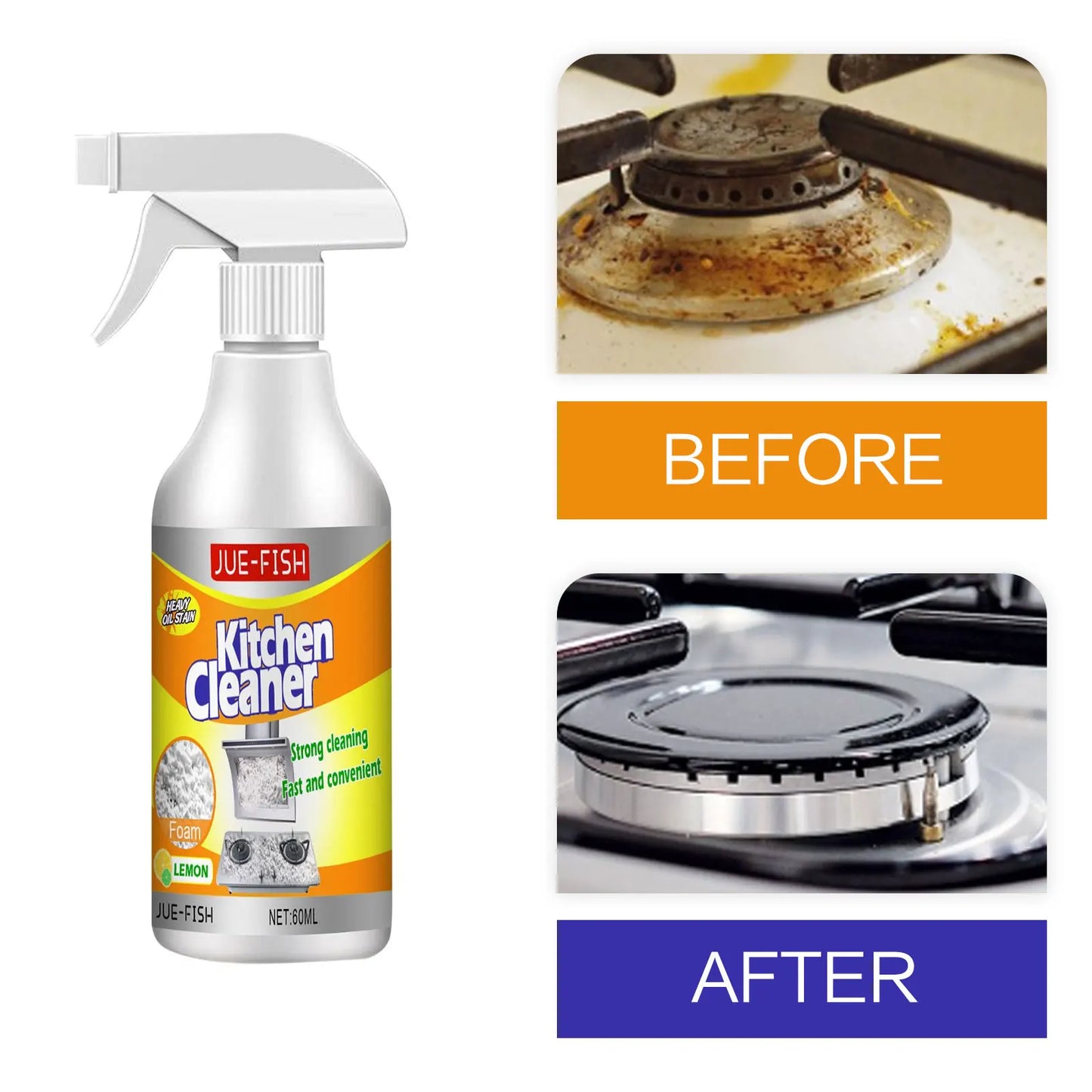 Foam Oil Cleaner Spray – Multipurpose Kitchen Degreaser
