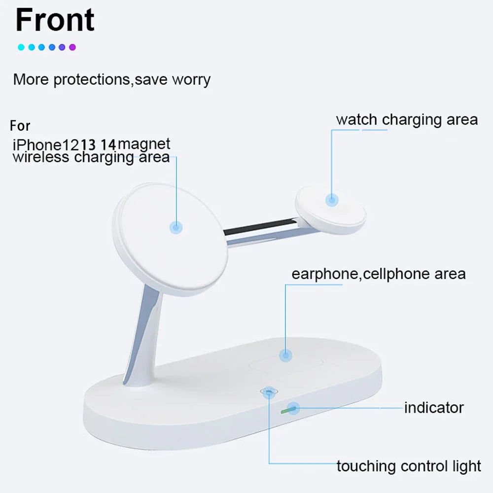 3-in-1 Magnetic Wireless Charger Stand for iPhone & Apple Watch & AirPods