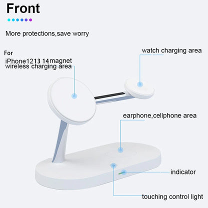 3-in-1 Magnetic Wireless Charger Stand for iPhone & Apple Watch & AirPods