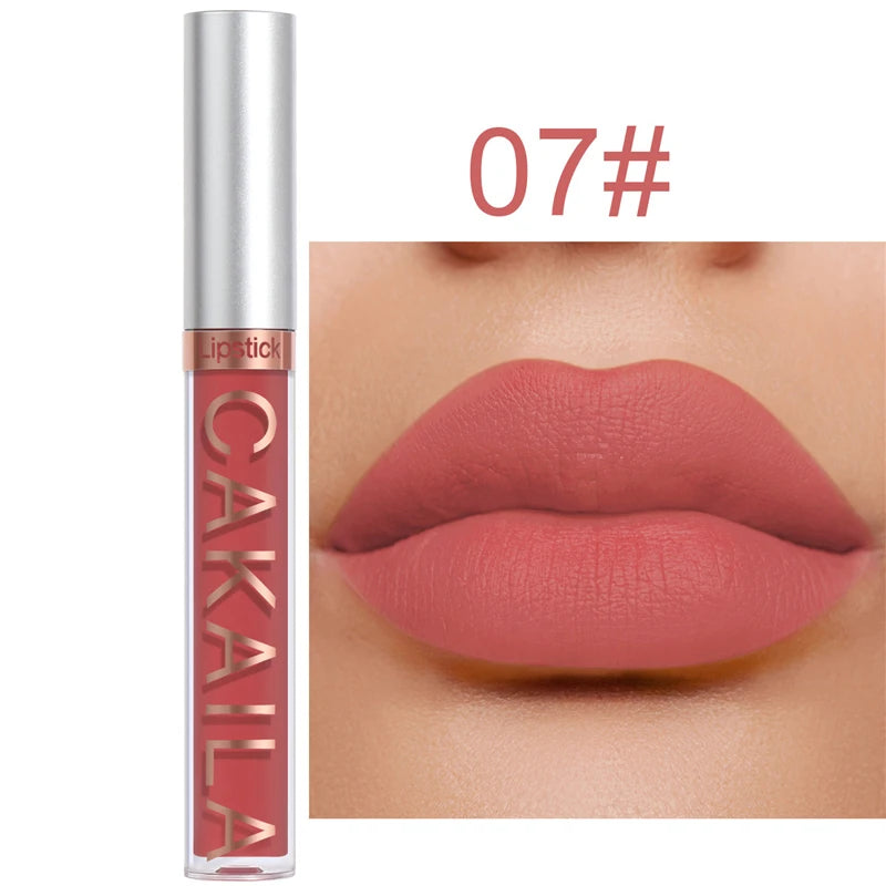 18-Color Dark Red Matte Lip Gloss Set – Long-Lasting & Waterproof