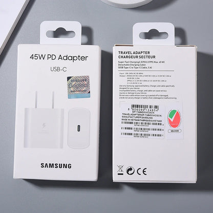 Samsung 45W USB-C Super Fast Charger – EP-TA845 Adapter for Galaxy S24/S23/S22/Z Fold Series