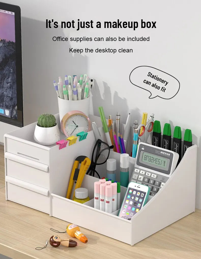 White Drawer Makeup Storage Box – Desktop Organizer