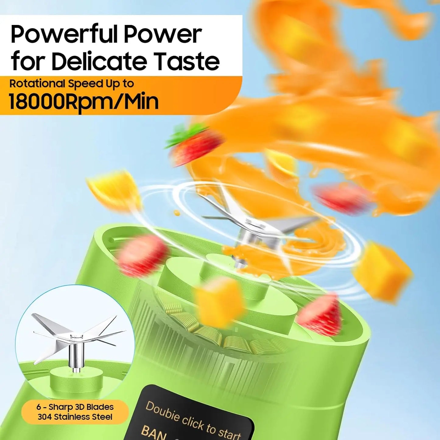 Portable USB Rechargeable Mini Juicer Blender – 380ml
