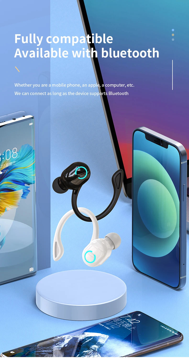Bluetooth 5.2 Wireless Earbuds with Mic – Sports Headphones, Long Battery, Handsfree for Xiaomi & Huawei