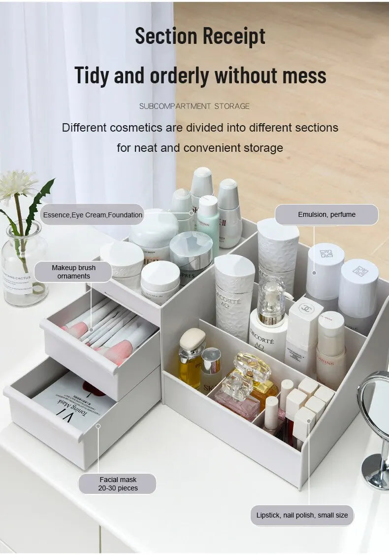 White Drawer Makeup Storage Box – Desktop Organizer