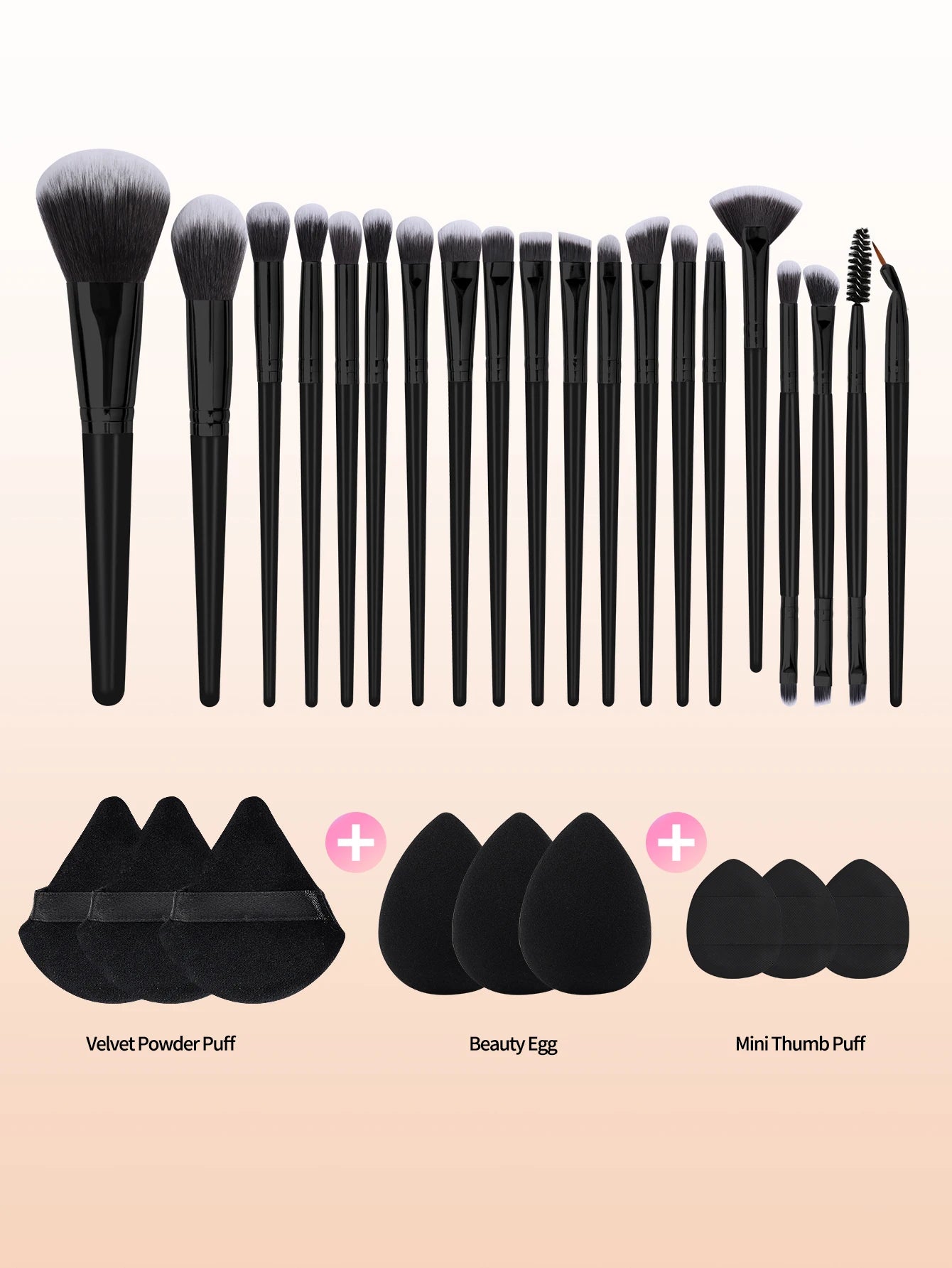 29-Piece Makeup Brush & Sponge Set – Complete Beauty Kit