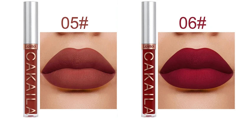 18-Color Dark Red Matte Lip Gloss Set – Long-Lasting & Waterproof