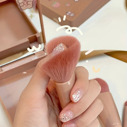 5-Piece Portable Makeup Brush Set with Mirror