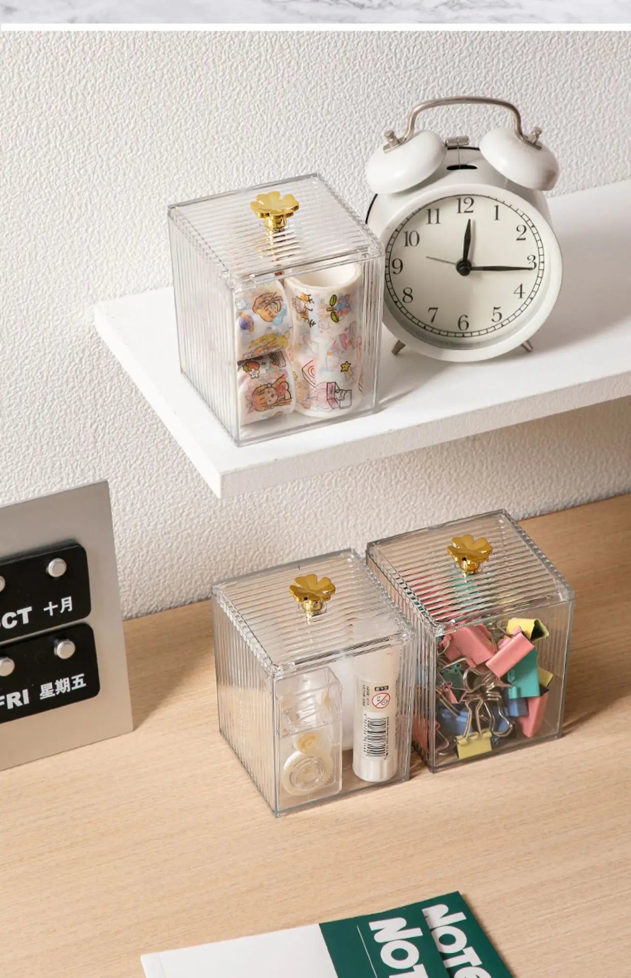 Acrylic Transparent Cotton Swab & Makeup Storage Box
