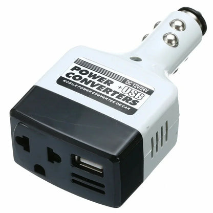 Portable Car Power Inverter – 12V/24V DC to 220V AC Adapter Charger