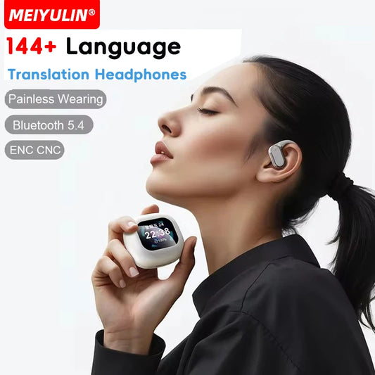 AI Real-Time Translator Earbuds – 144 Languages Bluetooth Headphones