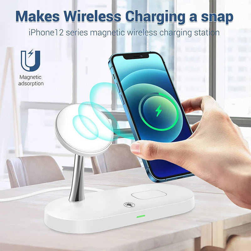 3-in-1 Magnetic Wireless Charger Stand for iPhone & Apple Watch & AirPods