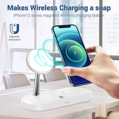 3-in-1 Magnetic Wireless Charger Stand for iPhone & Apple Watch & AirPods