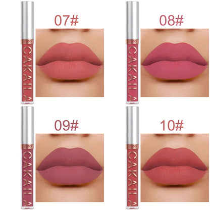 18-Color Dark Red Matte Lip Gloss Set – Long-Lasting & Waterproof