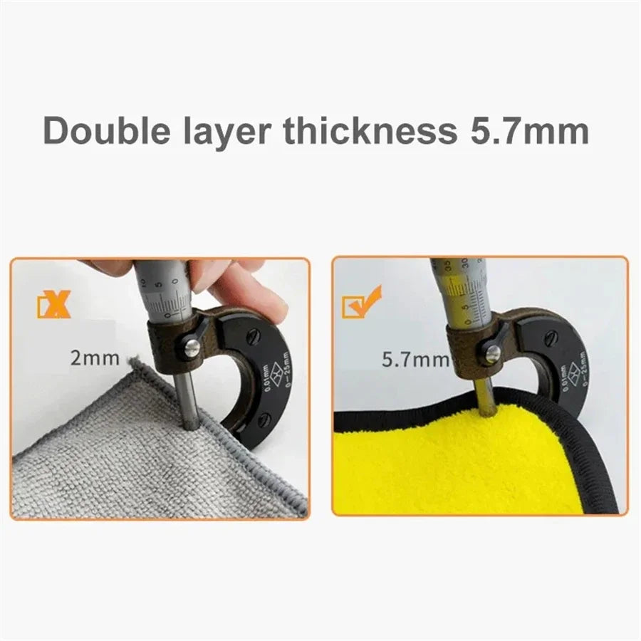 Microfiber Car Cleaning Towels – Thick, Soft, Double-Layer Rags (1/2/6pcs)