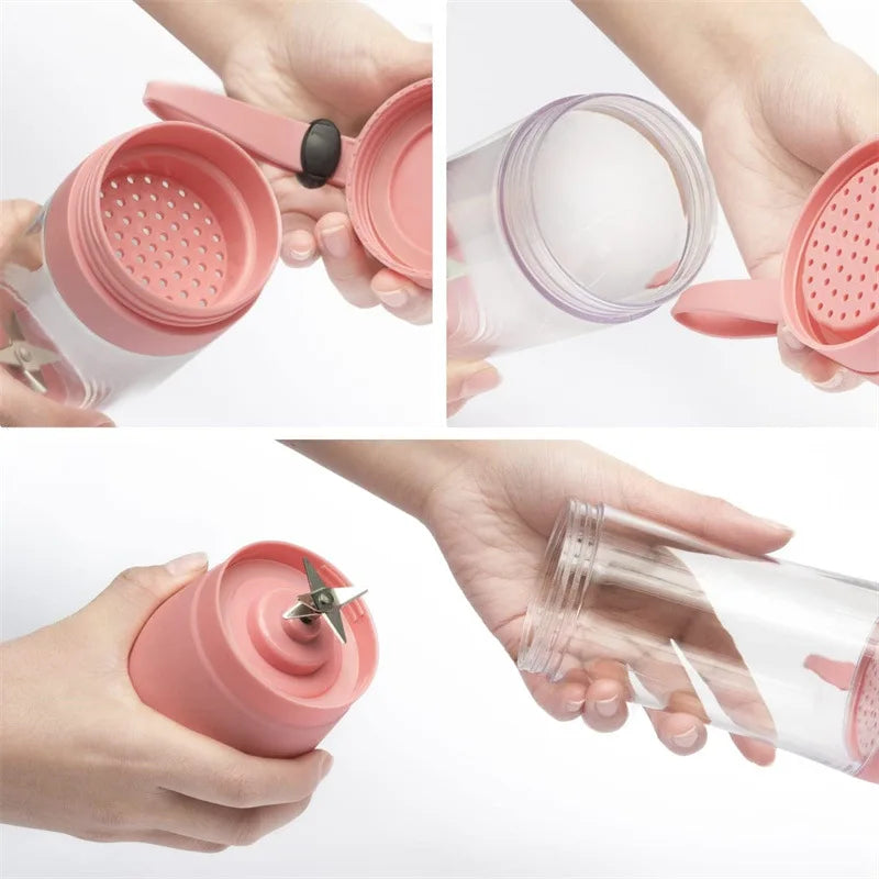 Portable USB Rechargeable Mini Juicer Blender – 380ml