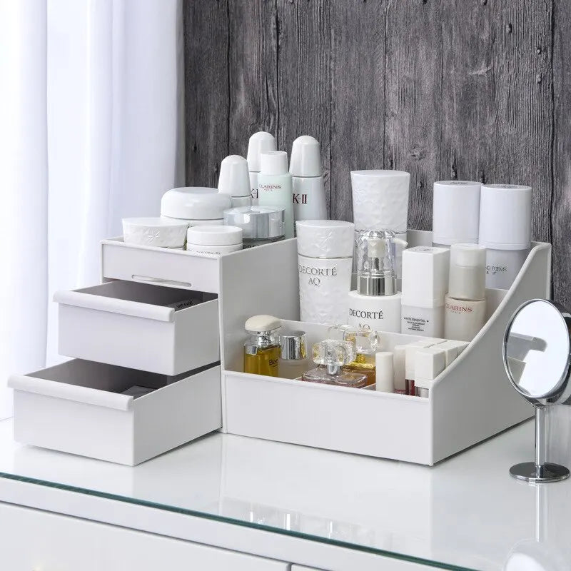 White Drawer Makeup Storage Box – Desktop Organizer