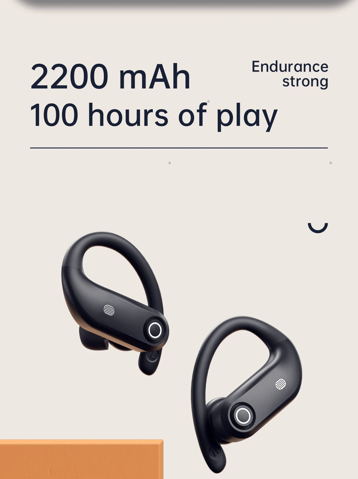 K23 TWS Bluetooth 5.0 Earbuds with Mic & Earhook – Noise Cancelling Wireless Sports Headphones