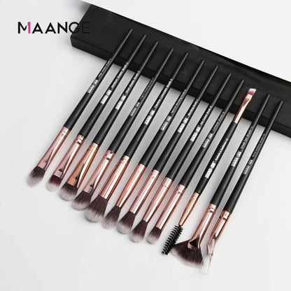 MAANGE 12PCS Eye Makeup Brush Set – Blending, Concealer & Lip Brushes for Beginners