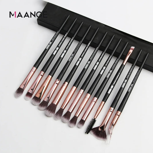 MAANGE 12PCS Eye Makeup Brush Set – Blending, Concealer & Lip Brushes for Beginners